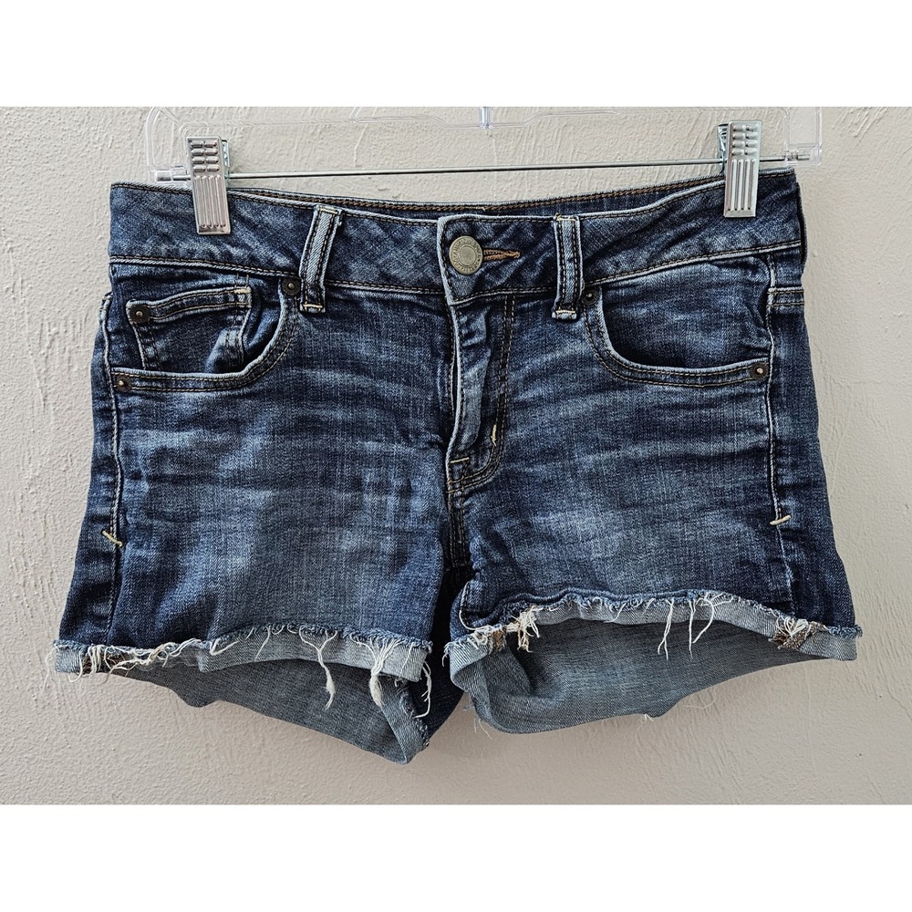 American Eagle Outfitters 2014 Super Stretch Shortie Shorts Jean Denim Size 4